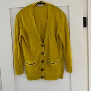Madewell Wallace brand lightweight neon green/yellow Cardigan - size Small